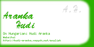 aranka hudi business card